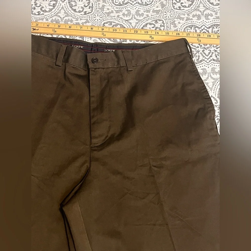 J. Crew Classic Fit Men's Olive Dark Green Ankle Trouser Pants sz 35